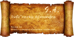Ivánszky Alexandra névjegykártya